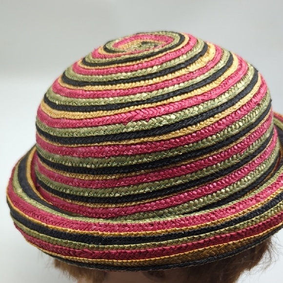 Striped Multicolor Woven Hat - Picture 3 of 6